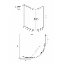 Душевой уголок Ambassador Kingston 100х90 14011107 профиль Хром стекло прозрачное