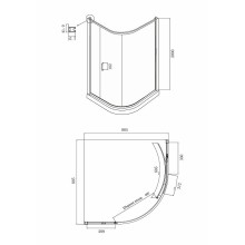 Душевой уголок Ambassador Kingston 90х90 14011112 профиль Хром стекло прозрачное