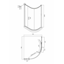Душевой уголок Ambassador Kingston 100х80 14011114 профиль Хром стекло прозрачное