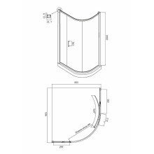 Душевой уголок Ambassador Kingston 100х90 14011115 профиль Хром стекло прозрачное