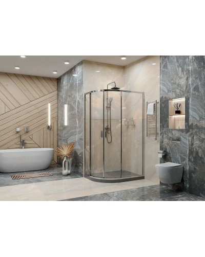 Душевой уголок Ambassador Kingston 110х80 14011110 профиль Хром стекло прозрачное
