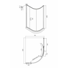 Душевой уголок Ambassador Kingston 110х80 14011116 профиль Хром стекло прозрачное