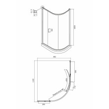 Душевой уголок Ambassador Kingston 120х90 14011118 профиль Хром стекло прозрачное