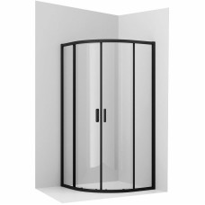 Душевой уголок Ambassador Kingston 100х100 14011205 профиль Черный стекло прозрачное