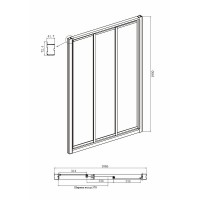 Душевой уголок Ambassador Forsa 110х80 17021102NX-80NX профиль Хром стекло прозрачное