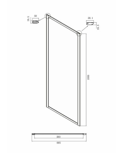 Душевой уголок Ambassador Forsa 120х70 17021103NX-70NX профиль Хром стекло прозрачное