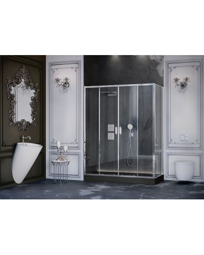 Душевой уголок Ambassador Forsa 120х70 17021107AX-70AX профиль Хром стекло прозрачное
