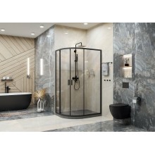 Душевой уголок Ambassador Kingston 120х90 14011209 профиль Черный стекло прозрачное