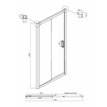 Душевой уголок Ambassador Forsa 140х90 17021120AX-90AX профиль Хром стекло прозрачное