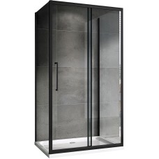 Душевой уголок Abber Schwarzer Diamant 140х80 AG30140BH-S80B-S80B профиль Черный стекло прозрачное