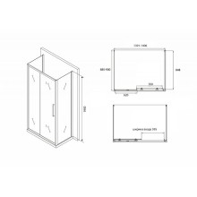 Душевой уголок Abber Schwarzer Diamant 140х90 AG30140BH-S90B-S90B профиль Черный стекло прозрачное