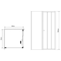 Душевой уголок Grossman Falcon 90х80 GR-D90-P80Fa профиль Хром стекло прозрачное