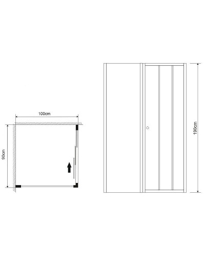 Душевой уголок Grossman Falcon 90х100 GR-D90-P100Fa профиль Хром стекло прозрачное