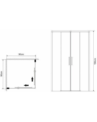 Душевой уголок Grossman Fly 90х90 GR-9090Fl профиль Хром стекло прозрачное