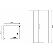 Душевой уголок Grossman Fly 70х90 GR-7090Fl профиль Хром стекло прозрачное