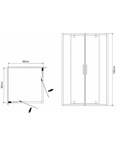 Душевой уголок Grossman Forta 80х80 GR-8080Fo профиль Хром стекло прозрачное