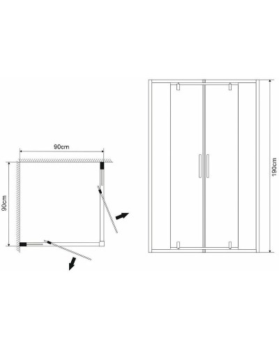Душевой уголок Grossman Forta 90х90 GR-9090Fo профиль Хром стекло прозрачное
