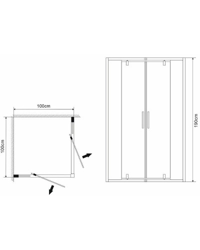 Душевой уголок Grossman Forta 100х100 GR-1010Fo профиль Хром стекло прозрачное