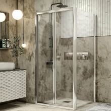 Душевой уголок Grossman Alba 80х80 GR-8080Al2 профиль Хром стекло прозрачное