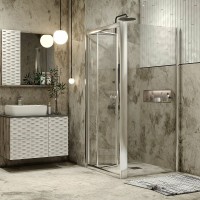 Душевой уголок Grossman Alba 80х80 GR-8080Al2 профиль Хром стекло прозрачное