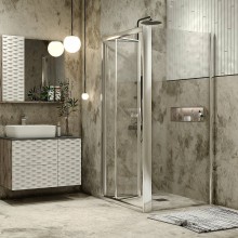 Душевой уголок Grossman Alba 80х80 GR-8080Al2 профиль Хром стекло прозрачное