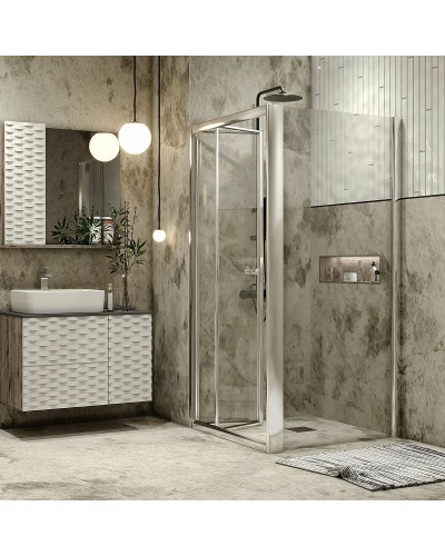 Душевой уголок Grossman Alba 80х80 GR-8080Al2 профиль Хром стекло прозрачное