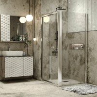 Душевой уголок Grossman Alba 90х90 GR-9090Al2 профиль Хром стекло прозрачное