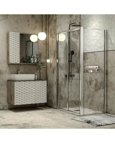 Душевой уголок Grossman Alba 100х80 GR-1080Al профиль Хром стекло прозрачное