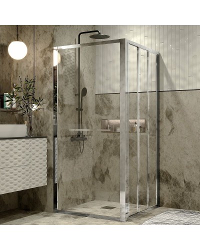 Душевой уголок Grossman Alba 90х90 GR-9090Al1 профиль Хром стекло прозрачное