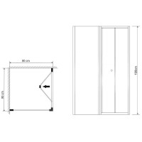 Душевой уголок Grossman Advans 80х80 GR-8080Ad профиль Хром стекло прозрачное