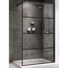 Душевая перегородка Abber Immer Offen 100 AG65100B профиль Черный стекло прозрачное