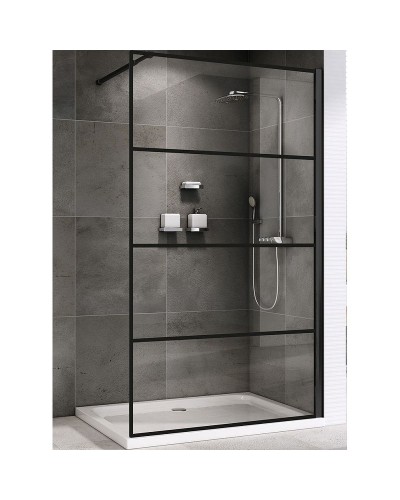 Душевая перегородка Abber Immer Offen 100 AG65100B профиль Черный стекло прозрачное