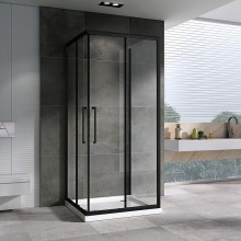 Душевой уголок Abber Schwarzer Diamant 80x80 AG02080BH-S80Bб профиль Черный стекло прозрачное