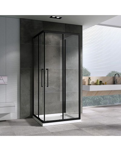 Душевой уголок Abber Schwarzer Diamant 80x80 AG02080BH-S80Bб профиль Черный стекло прозрачное