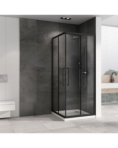 Душевой уголок Abber Schwarzer Diamant 80x80 AG02080BH профиль Черный стекло прозрачное