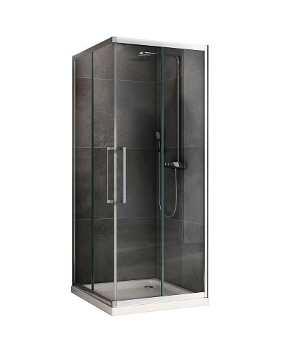 Душевой уголок Abber Schwarzer Diamant 80x80 AG02080H профиль Хром стекло прозрачное