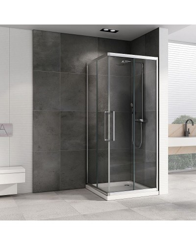 Душевой уголок Abber Schwarzer Diamant 80x80 AG02080H профиль Хром стекло прозрачное