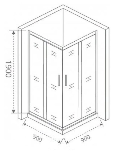 Душевой уголок Good Door Cofe CR-90-C-B 90x90 КФ00006 профиль Черный стекло прозрачное