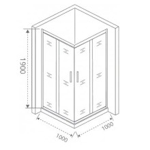 Душевой уголок Good Door Cofe CR-100-C-B 100x100 КФ00007 профиль Черный стекло прозрачное