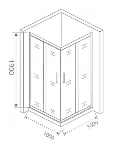 Душевой уголок Good Door Cofe CR-100-C-B 100x100 КФ00007 профиль Черный стекло прозрачное