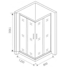 Душевой уголок Good Door Cofe CR-120-80-C-B 120x80 КФ00008 профиль Черный стекло прозрачное