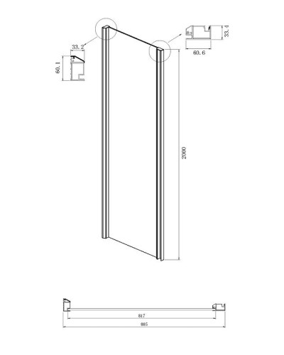 Душевой уголок Ambassador Intense 130x90 110022202IBB-90IBB профиль Черный стекло тонированное