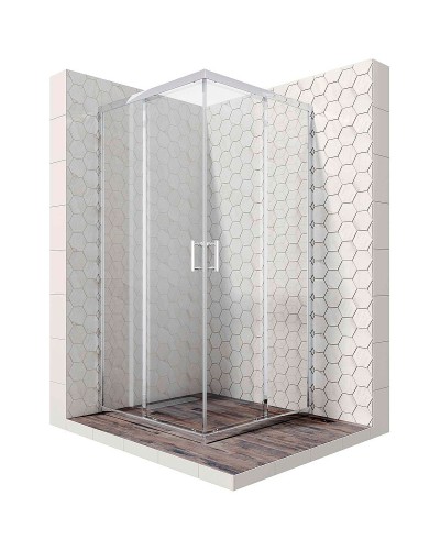 Душевой уголок Ambassador Kingston 80x80 14011119 профиль Хром стекло прозрачное