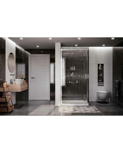 Душевой уголок Ambassador Kingston 80x80 14011119 профиль Хром стекло прозрачное