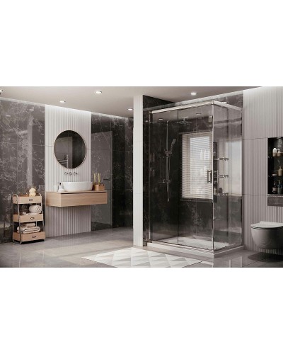 Душевой уголок Ambassador Kingston 120x90 14011122 профиль Хром стекло прозрачное