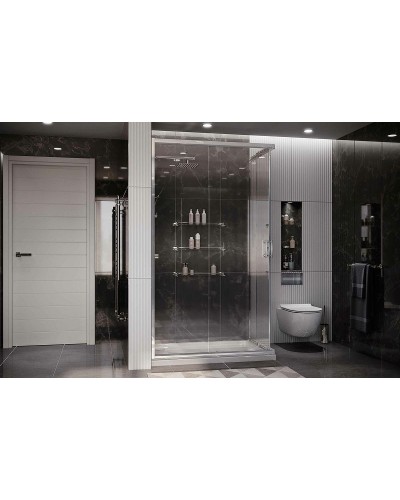 Душевой уголок Ambassador Kingston 120x90 14011122 профиль Хром стекло прозрачное