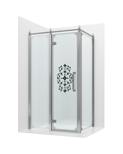 Душевой уголок Ambassador Royal 120x80 18015110-L профиль Хром стекло прозрачное с рисунком