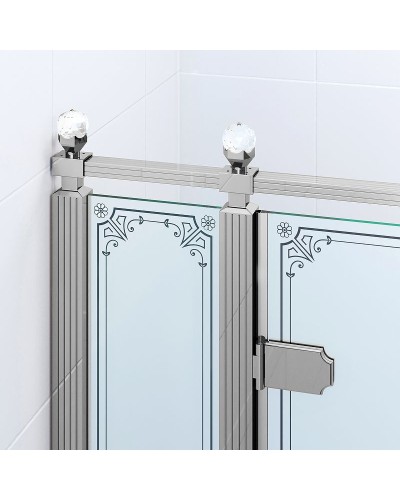 Душевой уголок Ambassador Royal 120x80 18015110-L профиль Хром стекло прозрачное с рисунком