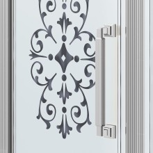Душевой уголок Ambassador Royal 120x80 18015110-L профиль Хром стекло прозрачное с рисунком