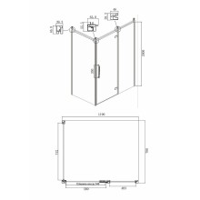 Душевой уголок Ambassador Royal 120x80 18015110-L профиль Хром стекло прозрачное с рисунком